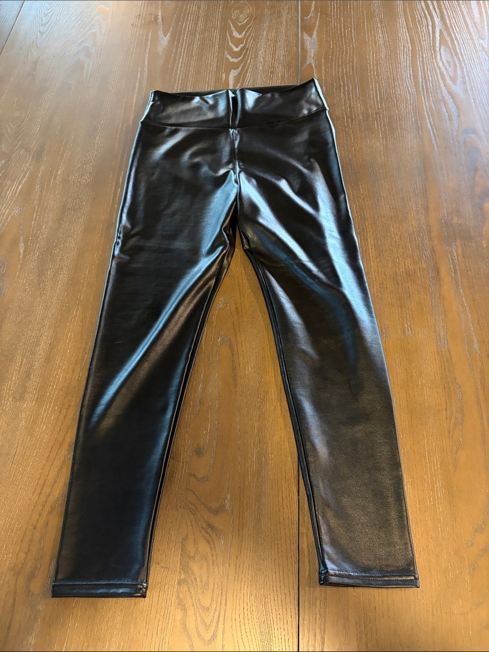 Faux Leather High-Waist Leggings - Black